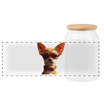 Maîtresse de chien chihuahua J’aime les chihuahuas mignons - Boîte à biscuits avec couvercle en bois - blanc - Devant