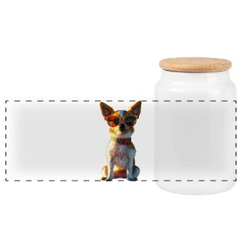 Maîtresse de chien chihuahua J’aime les chihuahuas mignons - Boîte à biscuits avec couvercle en bois - blanc - Devant