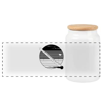 Croquis de flûte - Boîte à biscuits avec couvercle en bois - blanc - Devant