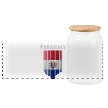 Paraguayan flag, Paraguayan pride - Panoramic Cookie Jar with Wooden Lid - white - Front