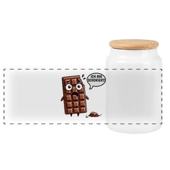 Je suis Schokiert Funny Chocolat allemand - Boîte à biscuits avec couvercle en bois - blanc - Devant