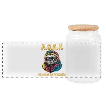 ASAP Aussi Lent Que Possible Lunettes de soleil Sloth Cool - Boîte à biscuits avec couvercle en bois - blanc - Devant