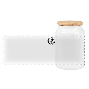 Handball Player Handball Ball - Panoramic Cookie Jar with Wooden Lid - white - Front