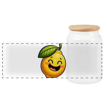 Citron Citrons - Boîte à biscuits avec couvercle en bois - blanc - Devant