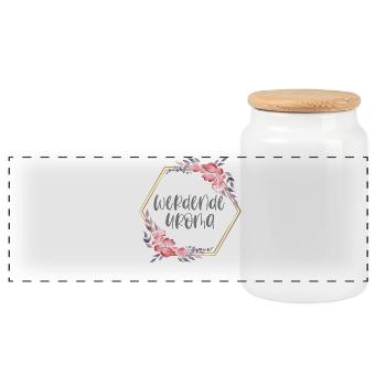 Boho werdende Uroma Schwangerschaft Geschenk - Panorama Keksdose mit Holzdeckel - Weiß - Vorne