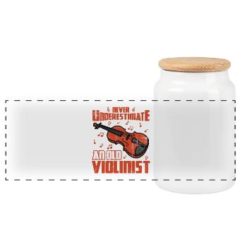 Ne sous-estimez jamais un vieux violoniste - Boîte à biscuits avec couvercle en bois - blanc - Devant