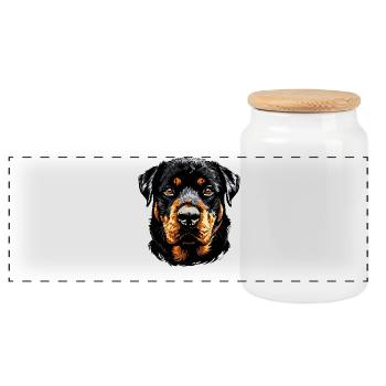 Les chiens Rottweiler aiment les fiers amateurs de rottweiler - Boîte à biscuits avec couvercle en bois - blanc - Devant