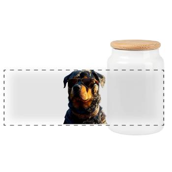 Les chiens Rottweiler aiment les fiers amateurs de rottweiler - Boîte à biscuits avec couvercle en bois - blanc - Devant