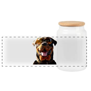 Les chiens Rottweiler aiment les fiers amateurs de rottweiler - Boîte à biscuits avec couvercle en bois - blanc - Devant