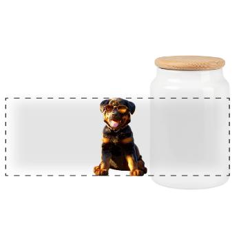 Les chiens Rottweiler aiment les fiers amateurs de rottweiler - Boîte à biscuits avec couvercle en bois - blanc - Devant