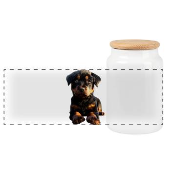 Les chiens Rottweiler aiment les fiers amateurs de rottweiler - Boîte à biscuits avec couvercle en bois - blanc - Devant