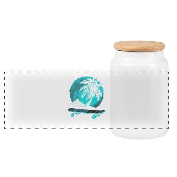 Planche à roulettes vintage - Boîte à biscuits avec couvercle en bois - blanc - Devant