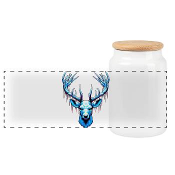 Cerf des glaces - Boîte à biscuits avec couvercle en bois - blanc - Devant