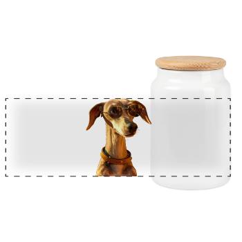 Greyhound Dog Lover Chien de chasse Amour Greyhound - Boîte à biscuits avec couvercle en bois - blanc - Devant