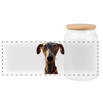 Greyhound Dog Lover Chien de chasse Amour Greyhound - Boîte à biscuits avec couvercle en bois - blanc - Devant