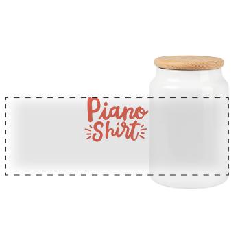 Klavierspieler Pianist - Panorama Keksdose mit Holzdeckel - Weiß - Vorne