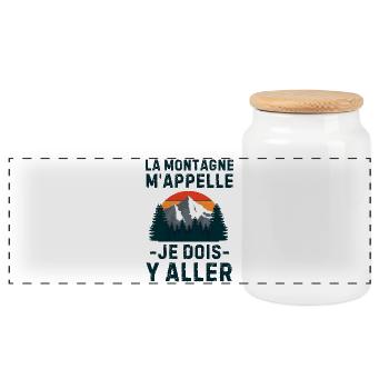 La montagne m appelle - Boîte à biscuits avec couvercle en bois - blanc - Devant