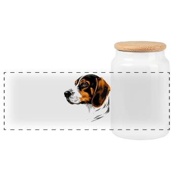 Beagle Chiot Beagles Chien mignon Beagle anglais - Boîte à biscuits avec couvercle en bois - blanc - Devant