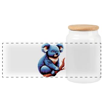 Koala - Panoramic Cookie Jar with Wooden Lid - white - Front