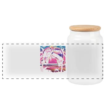 Gants de boxe Retrowave - Boîte à biscuits avec couvercle en bois - blanc - Devant