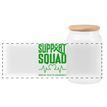 Support Squad Mental Health - Panoramic Cookie Jar with Wooden Lid - white - Front