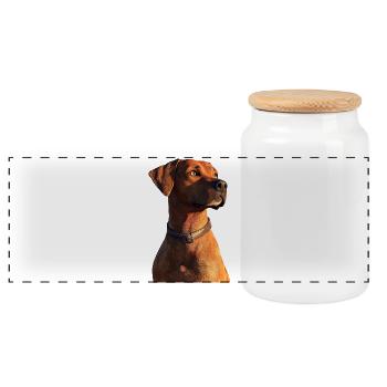 Rhodesian Ridgeback Chien de chasse Chiens Pride Ridgeback - Boîte à biscuits avec couvercle en bois - blanc - Devant