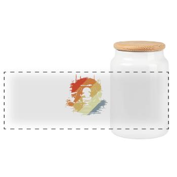 Graphismes de karaté - Boîte à biscuits avec couvercle en bois - blanc - Devant
