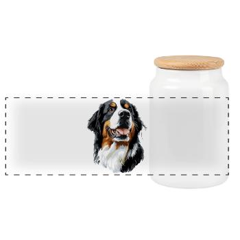 Bouvier bernois Chiens mignons Bouvier suisse - Boîte à biscuits avec couvercle en bois - blanc - Devant