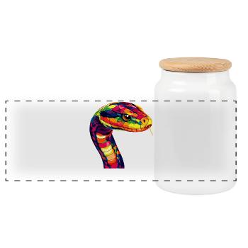 Serpent Python Cobra Mamba Serpent à sonnettes Serpent - Boîte à biscuits avec couvercle en bois - blanc - Devant