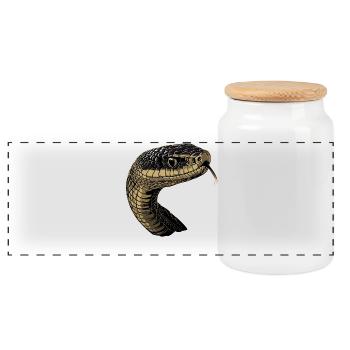 Serpent Python Cobra Mamba Serpent à sonnettes Serpent - Boîte à biscuits avec couvercle en bois - blanc - Devant