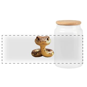 Serpent Python Cobra Mamba Serpent à sonnettes Serpent - Boîte à biscuits avec couvercle en bois - blanc - Devant