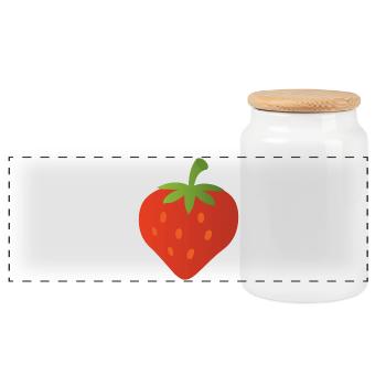 Illustration de cœur de fraise rouge pour les vêtements - Boîte à biscuits avec couvercle en bois - blanc - Devant