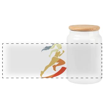 Graphique Runner vintage - Boîte à biscuits avec couvercle en bois - blanc - Devant