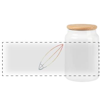Planche de surf - Boîte à biscuits avec couvercle en bois - blanc - Devant
