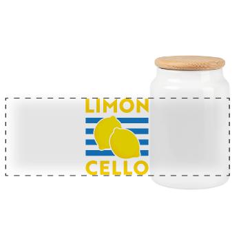 Limoncello Zitronen Tomato Girl Summer Italien - Panorama Keksdose mit Holzdeckel - Weiß - Vorne