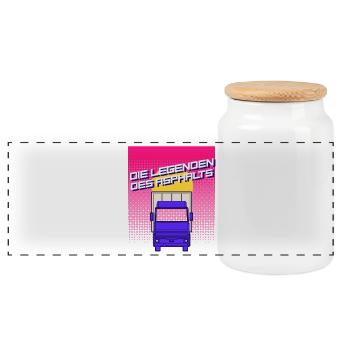 Legends of the asphalt - Panoramic Cookie Jar with Wooden Lid - white - Front