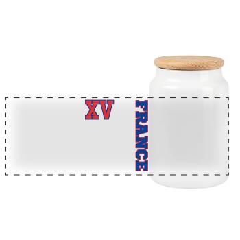 Sports supporters xv France Maillot de sports - Boîte à biscuits avec couvercle en bois - blanc - Devant