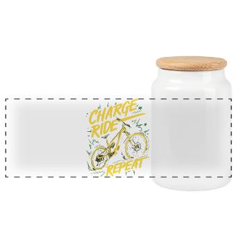 Conception du cycle de répétition de la charge - Boîte à biscuits avec couvercle en bois - blanc - Devant
