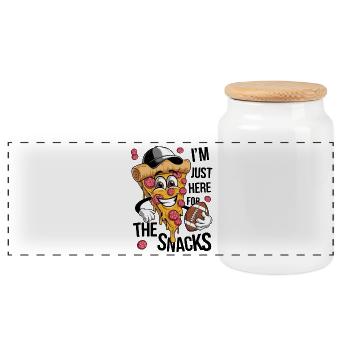 Football - Lustig I'm just here for the snacks - Panoramic Cookie Jar with Wooden Lid - white - Front