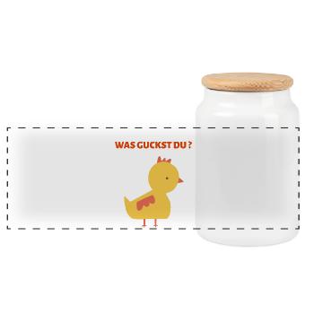 QU’EST-CE QUE VOUS REGARDEZ ? - Boîte à biscuits avec couvercle en bois - blanc - Devant