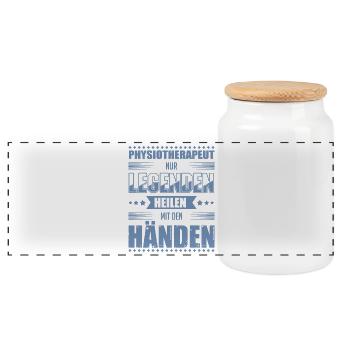 Physiotherapeut Geschenkideen - Panorama Keksdose mit Holzdeckel - Weiß - Vorne