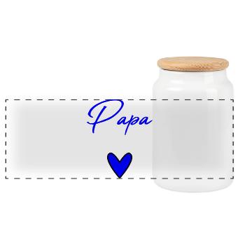 DAD. FATHER'S DAY. HAPPY FATHER'S DAY. HAPPY BIRTHDAY. - Panoramic Cookie Jar with Wooden Lid - white - Front