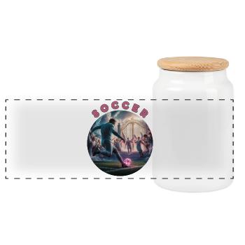 Soccer Fantasy Gatekeeper T-Shirt - Panoramic Cookie Jar with Wooden Lid - white - Front