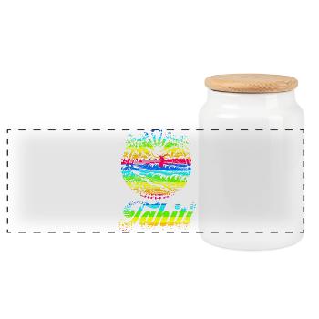 TAHITI SURF - Boîte à biscuits avec couvercle en bois - blanc - Devant