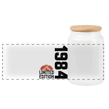 40e Anniversaire 1984 Édition Limitée Rugby - Boîte à biscuits avec couvercle en bois - blanc - Devant