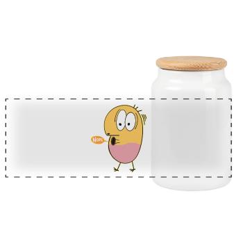 Dodo dit non - Boîte à biscuits avec couvercle en bois - blanc - Devant