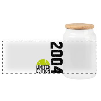 20. Jubiläum 2004 Limited Edition Tennis - Panorama Keksdose mit Holzdeckel - Weiß - Vorne