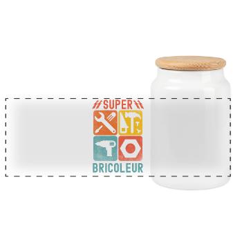 Super bricoleur - Boîte à biscuits avec couvercle en bois - blanc - Devant