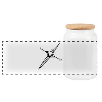 Rower - Panoramic Cookie Jar with Wooden Lid - white - Front