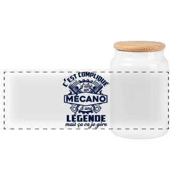 mécanicien mécano légendaire - Boîte à biscuits avec couvercle en bois - blanc - Devant